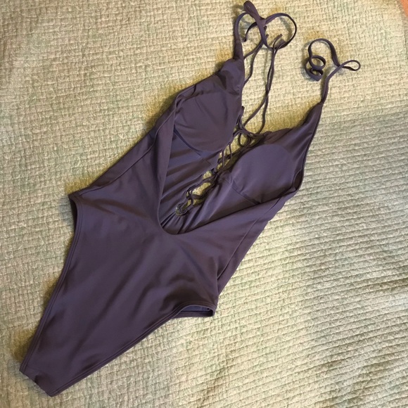 Aerie Lace up One Piece Swimsuit - Sz Small - Picture 3 of 5